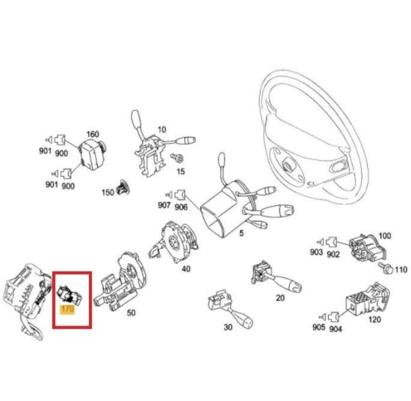 NEW GENUINE MERCEDES BENZ S CLASS W221 BRAKE LIGHT SWITCH A0015456309 - Image 2