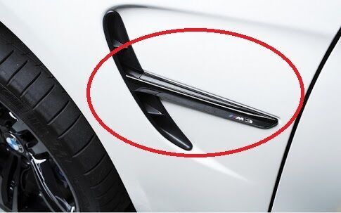 NEW GENUINE BMW 3 SERIES F80 M3 GLOSS BLACK FENDER GRILLE TRIM LEFT N/S 51148068587 - Image 2