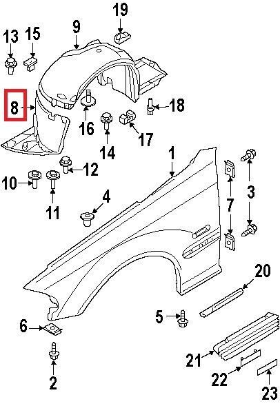 NEW GENUINE BMW COUPE 3 SERIES E46 FRONT FENDER LINER LOWER LEFT 8224985 - Image 2