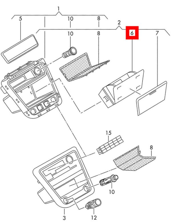 NEW GENUINE VW GOLF PLUS 05-14 TIGUAN 07-17 FRONT CENTER DASH ASH TRAY SET RHD 5N28573099B9 - Image 2