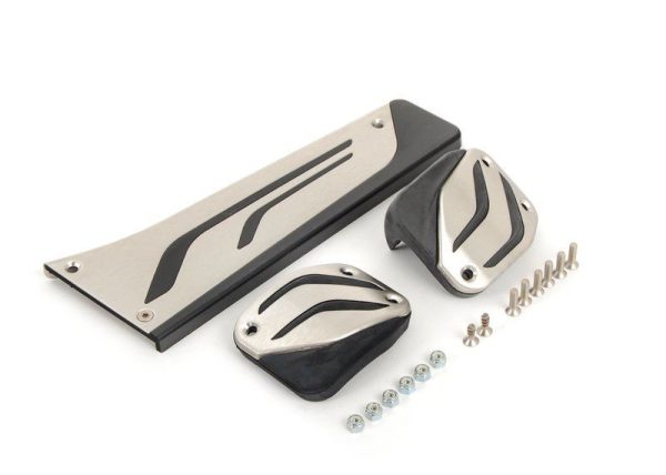BMW NEW GENUINE M PERFORMANCE MANUAL TRANSMISSION STAINLESS STEEL PEDAL PADS 35002232276 - Image 2