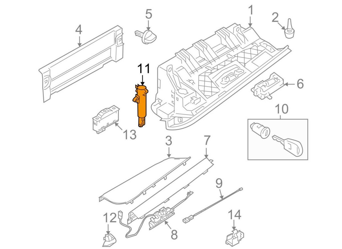 BMW NEW GENUINE 1 3 6 7 SERIES E93 E64 E63 E65 E66 GLOVE BOX DAMPER 51167002385 - Image 2