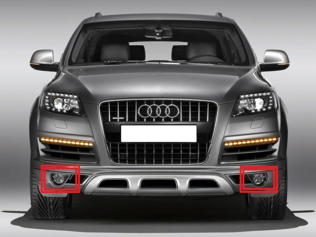NEW GENUINE AUDI Q7 07-09 O/S RIGHT N/S LEFT BUMPER GRILL FOG LIGHT SURROUND SET 4L0807490 + 4L0807489 - Image 2