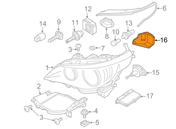 BMW 5 SERIES E60/E61LCI NEW GENUINE XENON O/S RIGHT LIGHT LAMP CAP COVER 63127187272 - Image 4