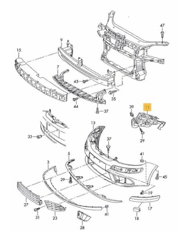 NEW GENUINE VW GOLF PLUS 05-14 FRONT BUMPER HOLDER BRACKET RIGHT O/S 5M0807050 - Image 2