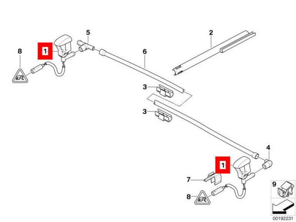 NEW GENUINE BMW 1 E81 E87 Z4 E85 E86 WINDSHIELD WASHER SPRAY NOZZLE 1 PC 61667110852 - Image 2