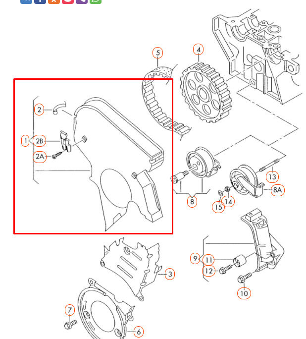 NEW GENUINE AUDI VOLKSWAGEN A3 A6 TT 8N BORA SHARAN TIMING BELT COVER 06A109108K - Image 2