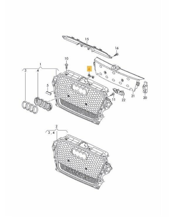 NEW GENUINE AUDI RS3 15-16 FRONT BUMPER CENTER GRILL BADGE FASTENING ELEMENT 8V4853755 - Image 2