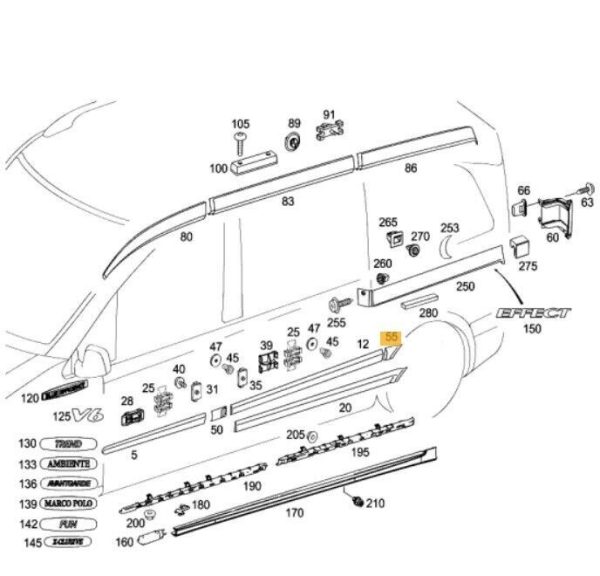 NEW GENUINE MERCEDES BENZ VITO W639 REAR WHEEL ARCH MOLDING LEFT A63969027629999 - Image 2