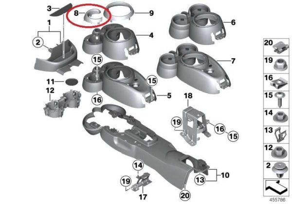 NEW GENUINE MINI R60 TILL 12/11 FRONT CUP HOLDER TRIM RING RIGHT O/S 51169805584 - Image 3