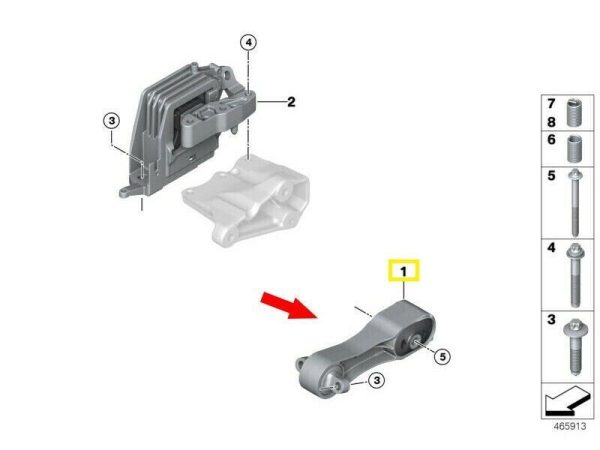 NEW GENUINE BMW SERIES 1 2 X1 X2 MINI F54 F55 F56 F57 F60 REAR ENGINE MOUNT 22116885788 - Image 2