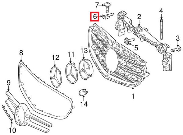 GENUINE MERCEDES BENZ E CLASS W212 FACELIFT FRONT GRILL BRACKET HOLDER LEFT N/S - Image 2