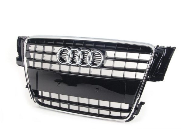NEW GENUINE AUDI A5 09-17 FRONT CENTER GRILL W/ BADGE GLOSS BLACK 8T0853651ET94