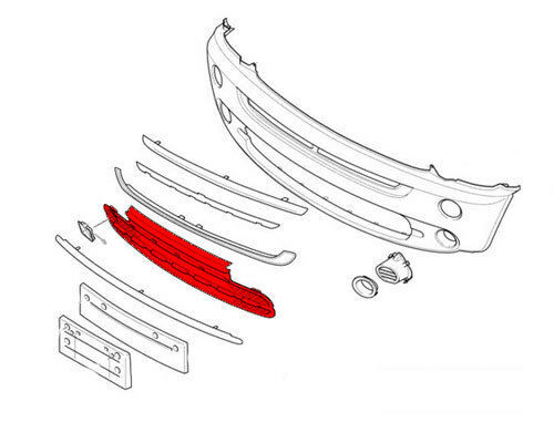 MINI NEW GENUINE COOPER R50 R52 04-08 FRONT BUMPER CENTER LOWER GRILL 51117127933 - Image 3