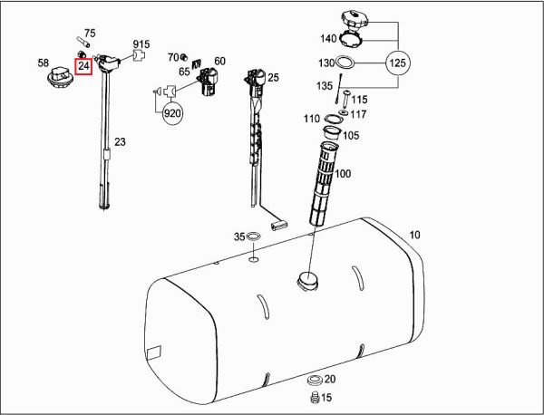 NEW GENUINE MERCEDES BENZ NEW ACTROS FUEL FILL LEVEL FITTING A0004730119 - Image 2