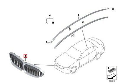 NEW GENUINE BMW 3' G20 G21 M340i FRONT CERIUM GREY KIDNEY GRILLE FITS WITH ICAM 51138079742 - Image 2