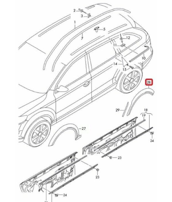 AUDI NEW GENUINE A6 C6 ALLROAD 07-11 REAR BLACK TRIM FOR WHEEL ARCH LEFT N/S 4F9853817V7W - Image 2