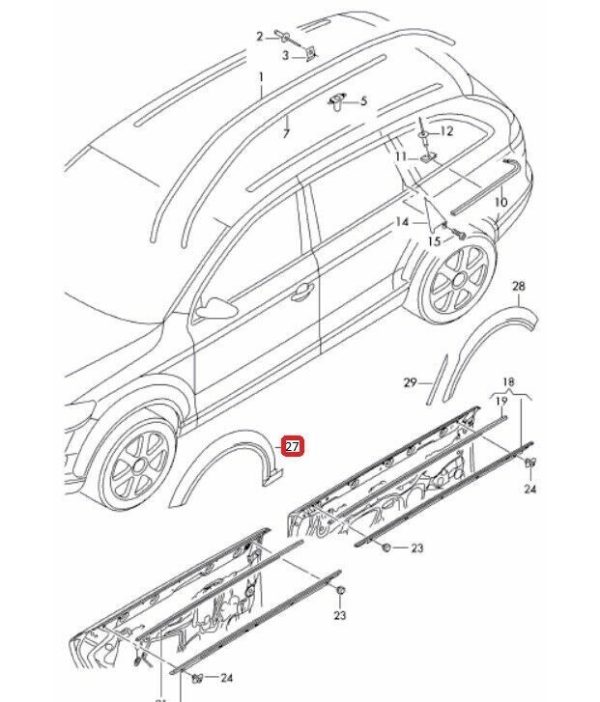 AUDI NEW GENUINE A6 C6 ALLROAD 07-11 FRONT BLACK TRIM FOR WHEEL ARCH RIGHT O/S 4F9853718V7W - Image 2