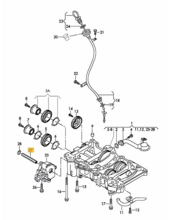 NEW GENUINE AUDI VW SKODA SEAT 2.0TDI ENGINE OIL PUMP HEX KEY BALANCE SHAFT 77MM 03G115281F - Image 2