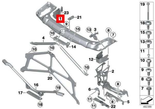 NEW GENUINE BMW 2 4 SER F22 F87 M2 F33 F83 M4 UPPER CROSS MEMBER SUPPORT PANEL 51647294928 - Image 2