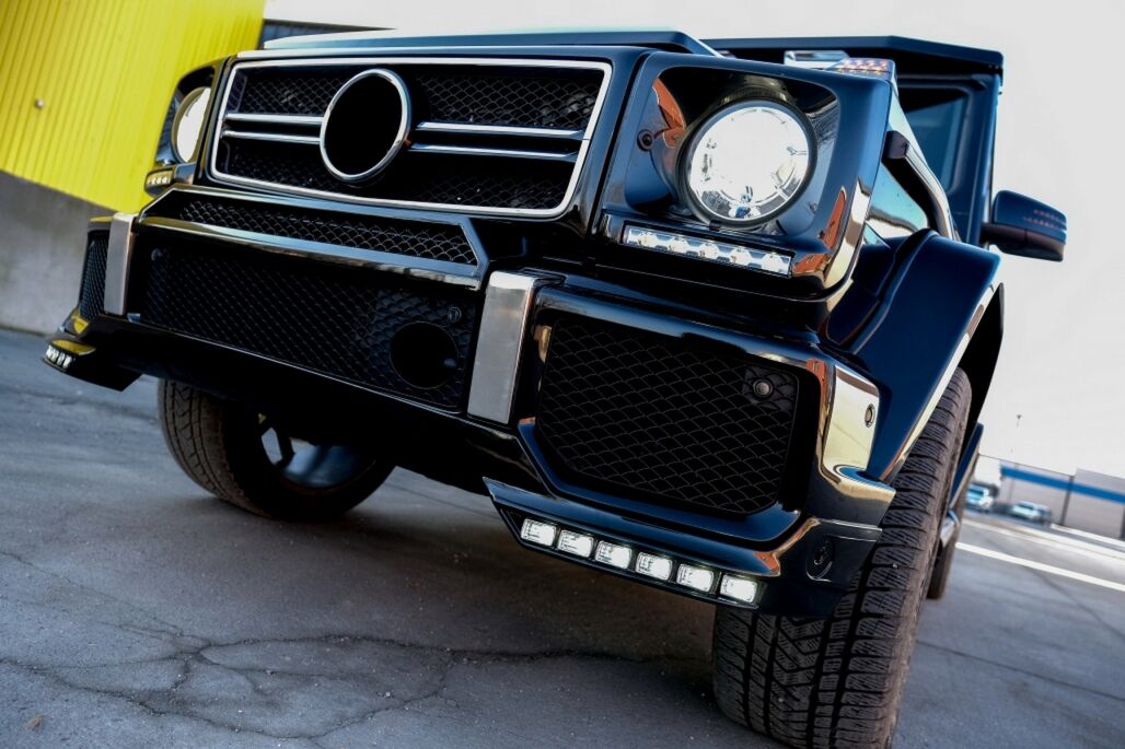 Front Bumper Spoiler LED DRL Extension and Upper Spoiler Lip suitable for Mercedes G-Class W463 (1989-2017) Black - Image 12