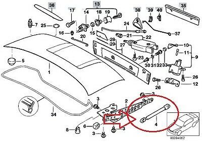 BMW NEW GENUINE Z3 M SERIES E36 TRUNK STRUCT GAS PRESSURIZED SPRING 51242497679 - Image 2