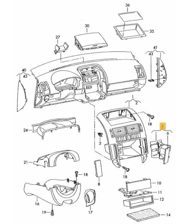 NEW GENUINE VOLKSWAGEN POLO 05-10 CUP HOLDER BRACKET BLACK RIGHT 6Q0858602G1QB - Image 2