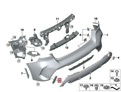 NEW GENUINE BMW 1 SERIES F40 M SPORT REAR BUMPER BEAN GRILL COVER TRIM LEFT N/S 51128075311 - Image 2