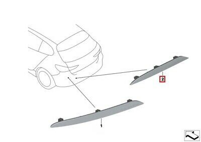 NEW GENUINE BMW 1 SERIES F40 M SPORT REAR BUMPER REFLECTOR RIGHT O/S 63148077174 - Image 2