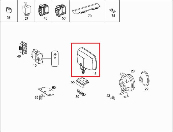 NEW GENUINE MERCEDES BENZ ACTROS ATEGO AXOR FLOODLIGHT WORKING LAMP A0005441847 - Image 2