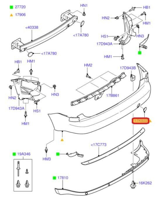NEW GENUINE FORD  C-MAX 03-10 REAR BUMPER TOW HOOK EYE COVER CAP PRIMED 1234121 - Image 2