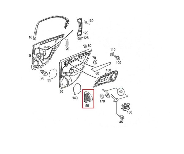 NEW GENUINE MERCEDES BENZ C CLASS W203 REAR LEFT SIDE DOOR SPEAKER COVER BLACK A20373701889051 - Image 2