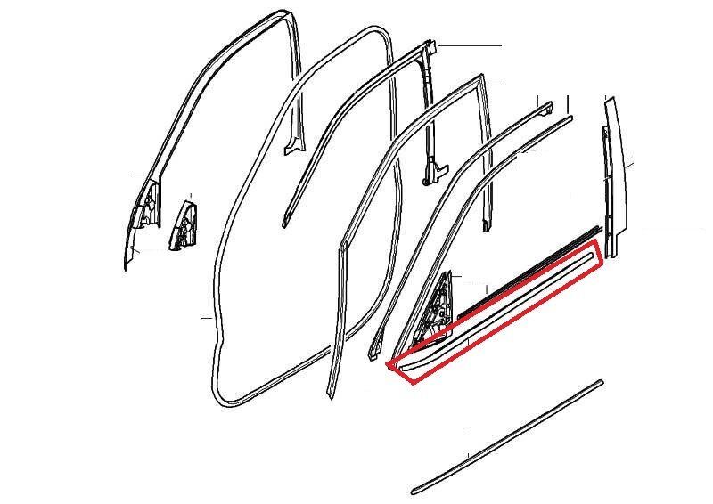 BMW NEW GENUINE X5 SERIES E70 FRONT DOOR WINDOW TRIM CHANEL COVER BLACK LEFT N/S 51337136965 - Image 2