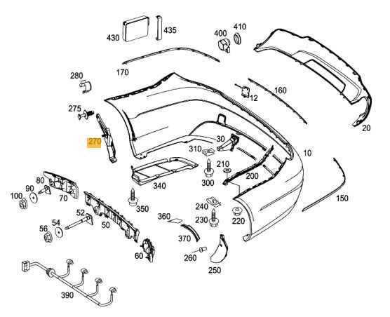 NEW GENUINE MERCEDES BENZ MB C CLASS W204 COUPE REAR BUMPER TO FENDER BRACKET A2048801514 - Image 2