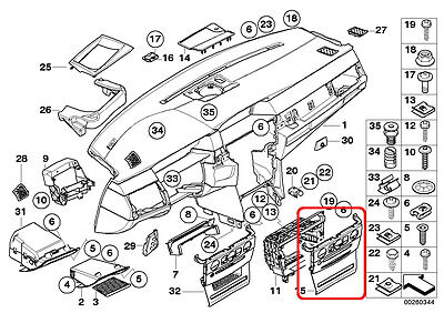 BMW NEW GENUINE E60 E61 INTERIOR TRIM PANEL DASHBOARD COVER LIGHT POPLAR BLACK 51456951035 - Image 2