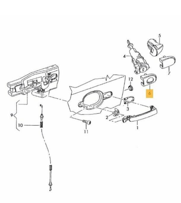 NEW GENUINE AUDI TT TTRS 99-14 DRIVER DOOR HANDLE PRIMED COVER 3B0837879AGRU - Image 2