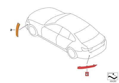 NEW GENUINE BMW 3 SERIES G20 M SPORT REAR BUMPER REFLECTOR LEFT N/S 63148074229 - Image 2