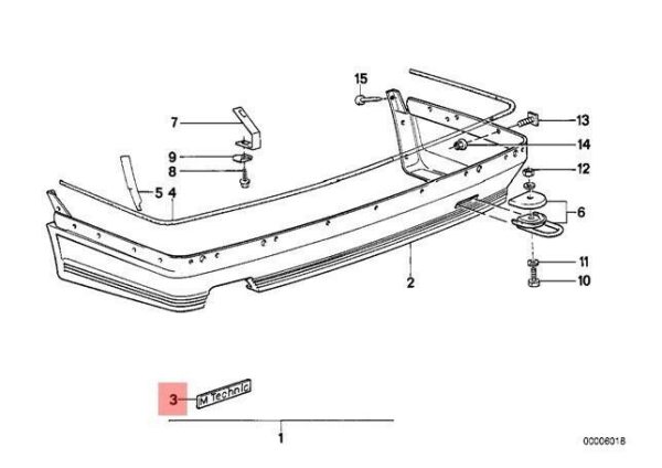 BMW NEW GENUINE 3 6 SERIES E30 E24 STICK LABEL DECAL M TECH TECHNIC 51111919154 - Image 2
