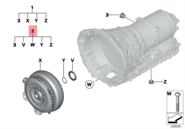 BMW NEW GENUINE 1 2 3 4 5 OUTPUT SHAFT TORQUE CONVERTER DRIVE REPAIR KIT 24277604965 - Image 2