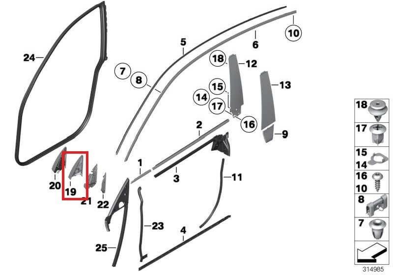 BMW NEW GENUINE 5 SERIES F07 LEFT N/S FRONT DOOR SPEAKER TWEETER COVER 51337197859 - Image 3