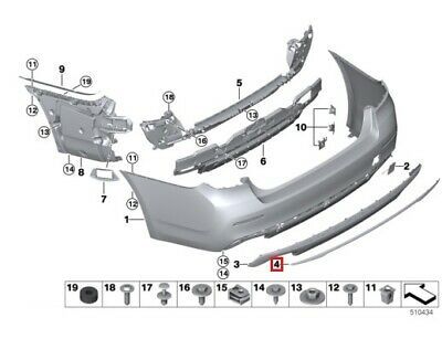 NEW GENUINE BMW 5 SERIES G30 LUXURY REAR BUMPER MOULDING TRIM STRIP 51129464229 - Image 2