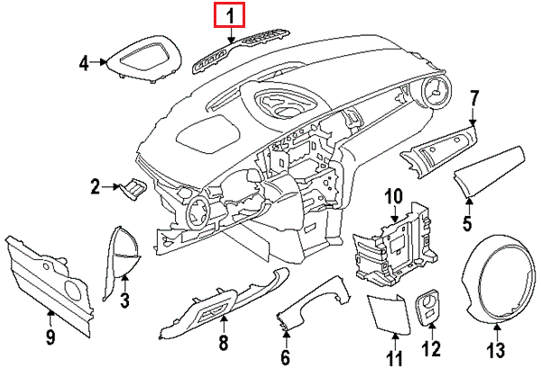MINI NEW GENUINE F55 F56 F57 CENTER WINDSHIELD DEFROSTER TRIM COVER 51459288924 - Image 2