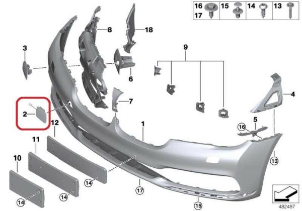 NEW GENUINE BMW 7 SERIES G11 G12 FRONT BUMPER TOW HOOK COVER 51117412466 - Image 2