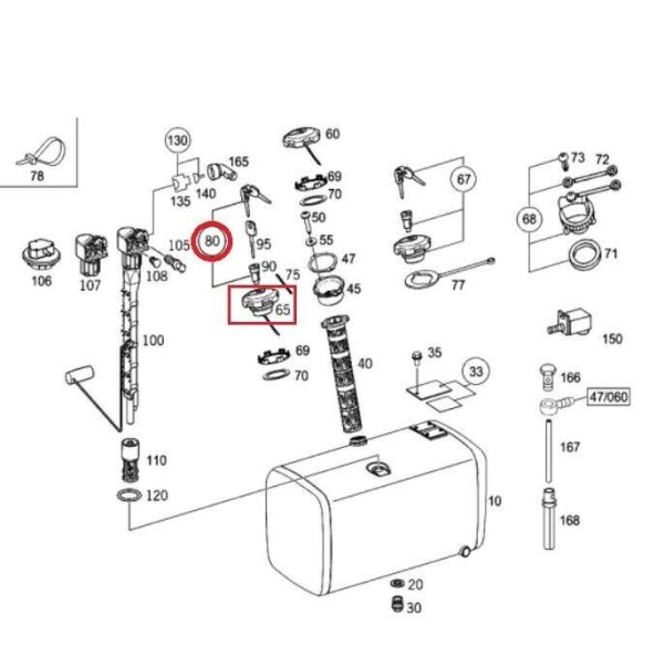 NEW GENUINE MERCEDES BENZ ACTROS TANK FILLER CAP WITH LOCK A0004705005+A6707600205 - Image 2