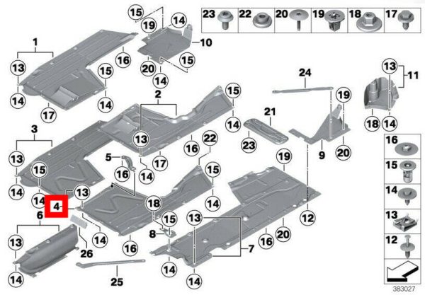 NEW GENUINE BMW 1 2 3 4 SERIES F20 F22 F30 UNDERBODY COVER CENTER PANEL LEFT N/S 51757241831 - Image 2