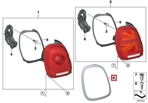NEW GENUINE MINI JCW F55 F56 F57 CHROME TAIL LIGHT TRIM RING SURROUND RIGHT O/S  63217464172 - Image 2