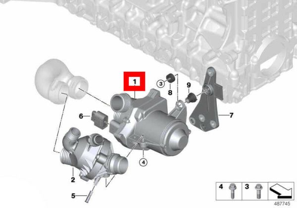 NEW GENUINE BMW N53 N55 N55 6 CYL PETROL ENGINE ELECTRIC WATER PUMP 11515A05704 - Image 2