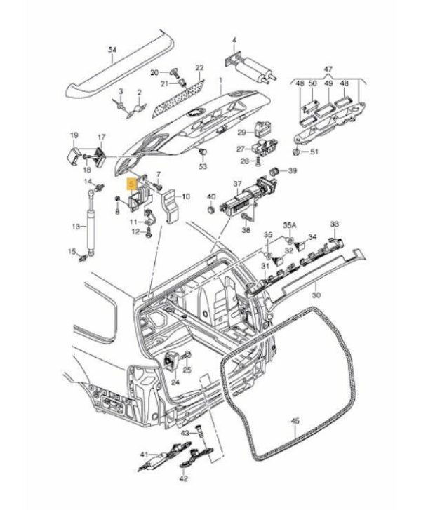 NEW GENUINE VW PASSAT VARIANT B6 05-11 TRUNK TAILGATE HINGE RIGHT O/S 3C9827302E - Image 2