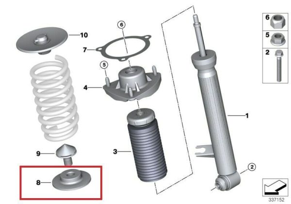 BMW NEW GENUINE X5 X6 F15 F16 E70 E71 LOWER REAR RUBBER SPRING PAD 33536857003 - Image 2