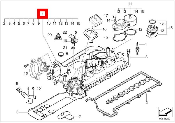 NEW GENUINE BMW E87 118d 120d E90 318d 320d ENGINE ROCKER HEAD COVER 11127807998 - Image 2